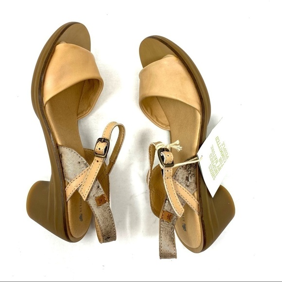 El Naturalista 5350 Aqua leather sandals wood - Picture 6 of 14